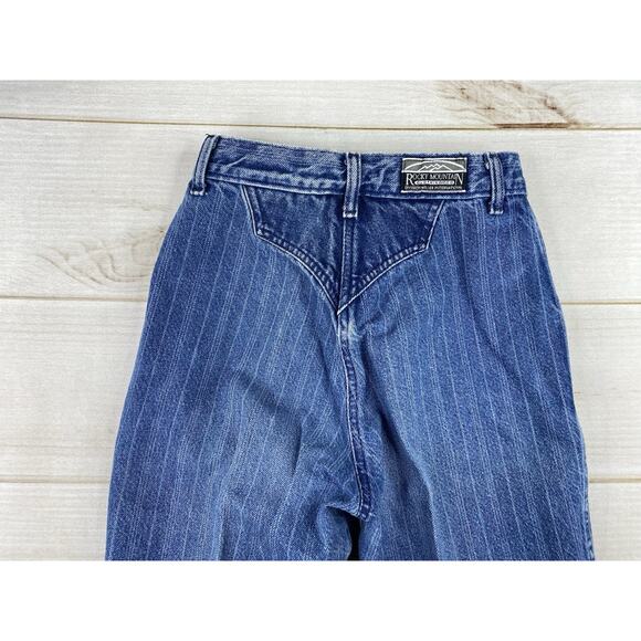 Vtg Rocky Mountain Rockies Jeans 26/3 Pinstripe Western USA Made Hi Rise Darted - Picture 9 of 12